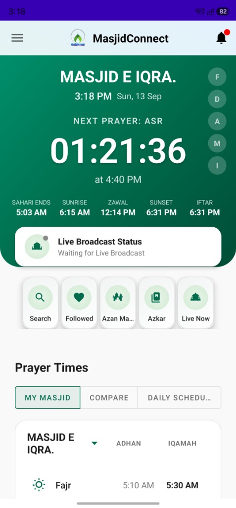 MasjidConnect Free Mobile App